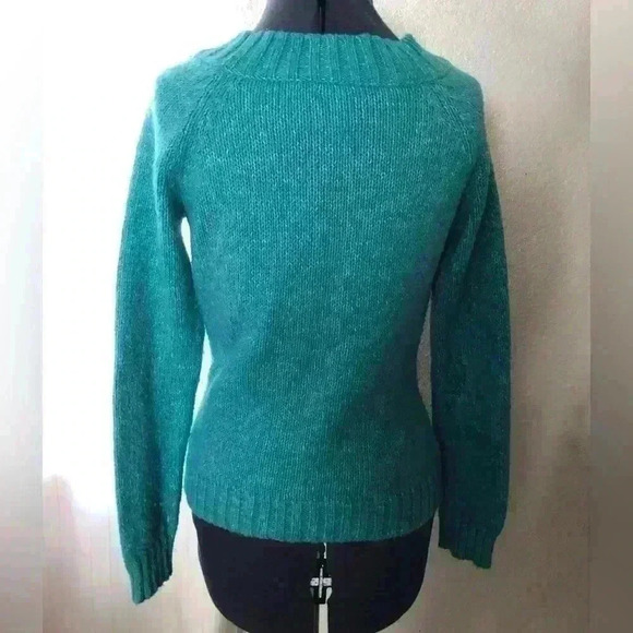 VTG New York and Company Teal? White knit Braided Sweater Women Small - Picture 6 of 10